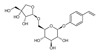 4-Vinylphenyl 6-O-[(2R,3R,4R)-3,4-dihydroxy-4-(hydroxymethyl)tetr ahydro-2-furanyl]-β-D-glucopyranoside 112047-91-3