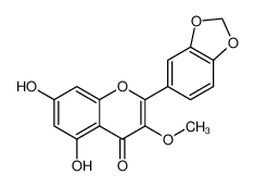 2-(1,3-benzodioxol-5-yl)-5,7-dihydroxy-3-methoxychromen-4-one 5150-31-2