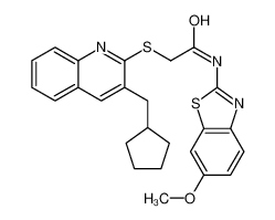 2-{[3-(Cyclopentylmethyl)-2-quinolinyl]sulfanyl}-N-(6-methoxy-1,3 -benzothiazol-2-yl)acetamide 606113-84-2