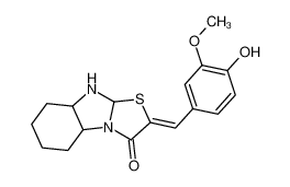 88498-93-5 2-[(4-hydroxy-3-methoxyphenyl)methylidene]-3a,4,4a,5,6,7,8,8a-octahydro-[1,3]thiazolo[3,2-a]benzimidazol-1-one