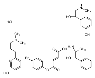 (2R)-2-amino-1-phenylpropan-1-ol,(E)-4-(4-bromophenoxy)-4-oxobut-2-enoic acid,N,N-dimethyl-3-pyridin-2-ylpropan-1-amine,3-[(1R)-1-hydroxy-2-(methylamino)ethyl]phenol,dihydrochloride 58660-10-9