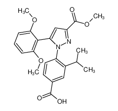 1-(4-carboxy-2-isopropyl-phenyl)-5-(2,6-dimethoxy-phenyl)-1H-pyrazole-3-carboxylic acid methyl ester