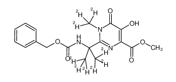 methyl 2-(2-(benzyloxycarbonylamino)-(1,3-d6-propan)-2-yl)-5-hydroxy-1-(methyl-d3)-6-oxo-1,6-dihydropyrimidine-4-carboxylate 1100750-74-0