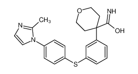 4-[3-[4-(2-methylimidazol-1-yl)phenyl]sulfanylphenyl]oxane-4-carboxamide 179420-17-8