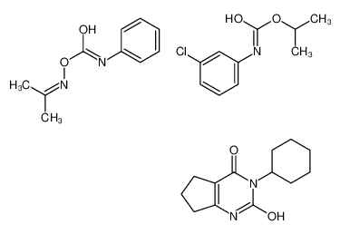3-cyclohexyl-1,5,6,7-tetrahydrocyclopenta[d]pyrimidine-2,4-dione,propan-2-yl N-(3-chlorophenyl)carbamate,(propan-2-ylideneamino) N-phenylcarbamate 50934-69-5