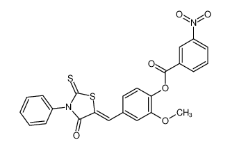 5578-14-3 [2-methoxy-4-[(Z)-(4-oxo-3-phenyl-2-sulfanylidene-1,3-thiazolidin-5-ylidene)methyl]phenyl] 3-nitrobenzoate