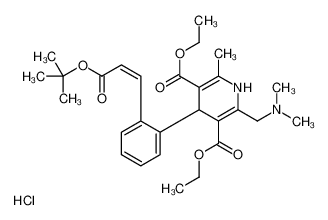 diethyl 2-[(dimethylamino)methyl]-6-methyl-4-[2-[(E)-3-[(2-methylpropan-2-yl)oxy]-3-oxoprop-1-enyl]phenyl]-1,4-dihydropyridine-3,5-dicarboxylate,hydrochloride 108700-03-4