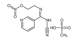 2-[[(cyanoamino)-pyridin-3-ylmethylidene]amino]ethyl nitrate,methanesulfonic acid 134431-49-5