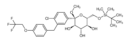 1358581-05-1 (2S,3R,4S,5S,6R)-6-[(tert-butyl(dimethyl)silyl)oxy-methyl]-2-[4-chloro-3-[[4-(2,2,2-trifluoroethoxy)phenyl]methyl]phenyl]-2-methoxy-tetrahydropyran-3,4,5-triol