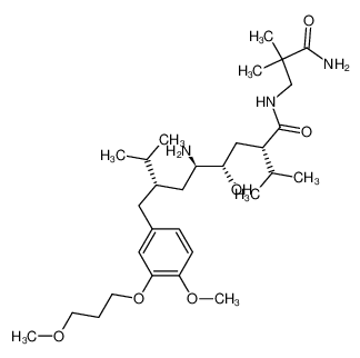 325154-32-3 (2S,4S,5R,7S)-5-amino-N-(2-carbamoyl-2-methylpropyl)-4-hydroxy-7-(4-methoxy-3-(3-methoxypropoxy)benzyl)-8-methyl-2-isopropylnonanamide