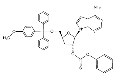 128878-82-0 4-amino-7-[3-deoxy-5-O-4-methoxytrityl-2-O-phenoxy(thiocarbonyl)-β-D-ribofuranosyl]-7H-pyrrolo[2,3-d]pyrimidine