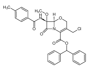 (6R,7R)-benzhydryl 7-(4-methylbenzamide)-3-(chloromethyl)-7-methoxy-8-oxo-5-oxa-1-aza-bicyclo[4.2.0]oct-2-ene-2-carboxylate 68314-38-5