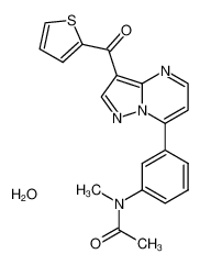 884494-16-0 N-methyl-N-(3-{3-[2-thienylcarbonyl]-pyrazol-[1,5-a]pyrimidin-7-yl}phenyl)acetamide hydrate