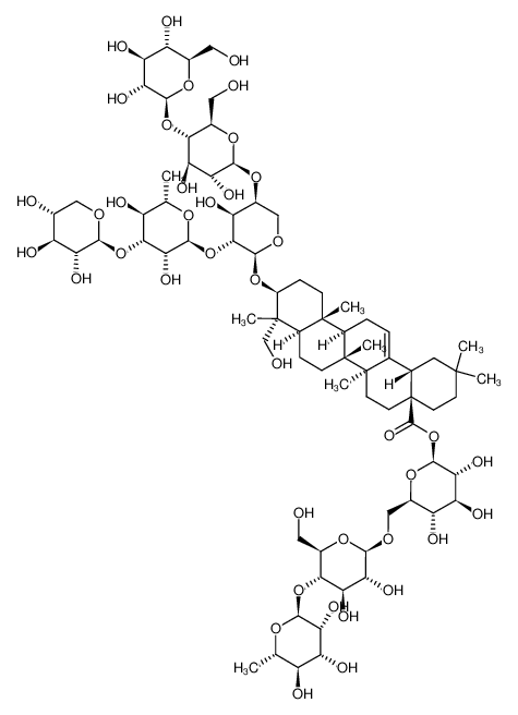 1458622-94-0 spectrum, 3-O-β-D-xylopyranosyl-(1→3)-α-L-rhamnopyranosyl-(1→2)-[β-D-glucopyranosyl-(1→4)-β-D-glucopyranosyl-(1→4)]-α-L-arabinopyranosyl hederagenin 28-O-α-L-rhamnopyranosyl-(1→4)-β-D-glucopyranosyl-(1→6)-β-D-glucopyranosyl ester