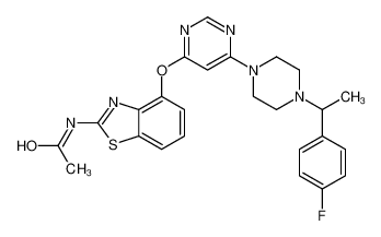 N-[4-[6-[4-[1-(4-fluorophenyl)ethyl]piperazin-1-yl]pyrimidin-4-yl]oxy-1,3-benzothiazol-2-yl]acetamide 862269-73-6