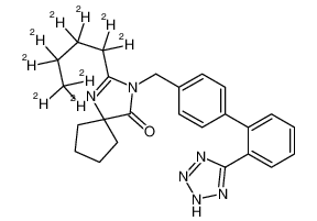 2-(1,1,2,2,3,3,4,4,4-nonadeuteriobutyl)-3-[[4-[2-(2H-tetrazol-5-yl)phenyl]phenyl]methyl]-1,3-diazaspiro[4.4]non-1-en-4-one 1242281-36-2