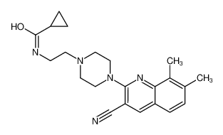 N-{2-[4-(3-Cyano-7,8-dimethyl-2-quinolinyl)-1-piperazinyl]ethyl}c yclopropanecarboxamide 606115-20-2