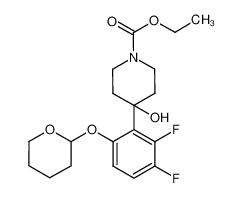 ethyl 4-(2,3-difluoro-6-((tetrahydro-2H-pyran-2-yl)oxy)phenyl)-4-hydroxypiperidine-1-carboxylate 1161838-18-1