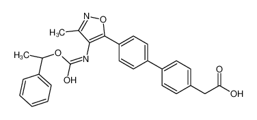 2-[4-[4-[3-methyl-4-[[(1R)-1-phenylethoxy]carbonylamino]-1,2-oxazol-5-yl]phenyl]phenyl]acetic acid 1228690-36-5