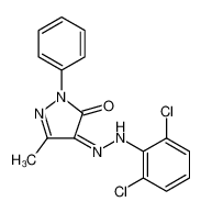 1H-Pyrazole-4,5-dione, 3-methyl-1-phenyl-, 4-[2-(2,6-dichlorophenyl)hydrazone] 82526-23-6