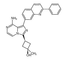 3-[8-amino-1-(2-phenylquinolin-7-yl)imidazo[1,5-a]pyrazin-3-yl]-1-methylcyclobutan-1-ol 867160-71-2