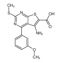 5-amino-4-(3-methoxyphenyl)-2-methylthio-thieno[2,3-d]pyrimidine-6-carboxylic acid 301847-46-1