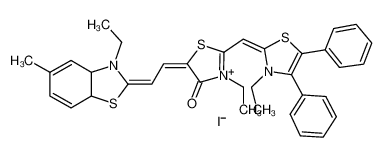 5-(3-ETHYL-5-METHYLBENZTHIAZOLIN-2-YLIDEN)-DIMETHIN-4',5'-DIPHENYL-3'-ETHYLTHIAZOLO-ETHYL-4-OXATHIAZOLIDINO-MONOMETHINCYANIN-IODIDE 143269-96-9