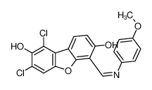 84989-99-1 (4Z)-7,9-dichloro-8-hydroxy-4-[(4-methoxyanilino)methylidene]dibenzofuran-3-one