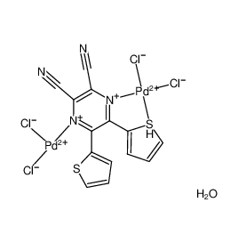 1346169-14-9 structure, C14H9Cl4N4OPd2S2++