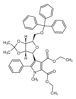 4-((3aS,4S,6R,6aR)-2,2-Dimethyl-6-trityloxymethyl-tetrahydro-furo[3,4-d][1,3]dioxol-4-yl)-1-methyl-5-phenyl-1H-pyrrole-2,3-dicarboxylic acid diethyl ester