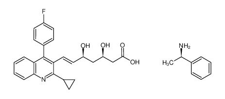 (3R,5S)-7-[2-环丙基-4-(4-氟苯基)-3-喹啉-基]-3,5-二羟基-6-庚酸(+)苯乙胺