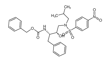 4-nitro-N-((2R(syn),3S)-3-(N-benzyloxycarbonylamino)-2-hydroxy-4-phenylbutyl)-N-isobutyl-benzenesulfonamide 159005-59-1