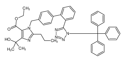 Ethyl 4-(2-hydroxy-2-propanyl)-2-propyl-1-{[2'-(1-trityl-1H-tetra zol-5-yl)-4-biphenylyl]methyl}-1H-imidazole-5-carboxylate 144690-33-5