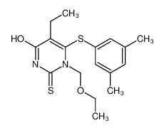 136011-45-5 6-(3,5-dimethylphenyl)sulfanyl-1-(ethoxymethyl)-5-ethyl-2-sulfanylidenepyrimidin-4-one