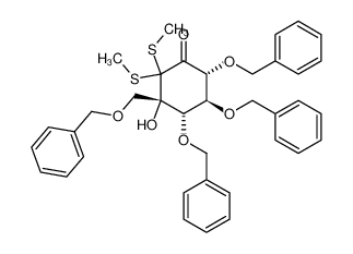 116308-20-4 (1S)-(1(OH),2,4/1,3)-2,3,4-Tri-O-benzyl-1-C-[(benzyloxy)methyl]-5-oxo-6,6-bis(methylthio)-1,2,3,4-cyclohexanetetrol