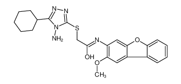 2-[(4-Amino-5-cyclohexyl-4H-1,2,4-triazol-3-yl)sulfanyl]-N-(2-met hoxydibenzo[b,d]furan-3-yl)acetamide 578758-47-1