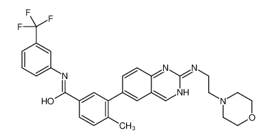 4-methyl-3-[2-(2-morpholin-4-ylethylamino)quinazolin-6-yl]-N-[3-(trifluoromethyl)phenyl]benzamide 882663-88-9