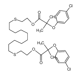 2-[10-[2-[2-(4-chlorophenoxy)-2-methylpropanoyl]oxyethylsulfanyl]decylsulfanyl]ethyl 2-(4-chlorophenoxy)-2-methylpropanoate 55837-28-0