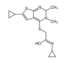 N-Cyclopropyl-2-[(6-cyclopropyl-2,3-dimethyl-2,3-dihydrothieno[2, 3-d]pyrimidin-4-yl)sulfanyl]acetamide 606113-66-0