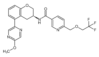 N-[(3S)-5-(5-methoxypyrazin-2-yl)-3.,4-dihydro-2H-chromen-3-yl]-6- [(2,2,2-trifluoroethoxy)methyl]pyridine-3-carboxamide