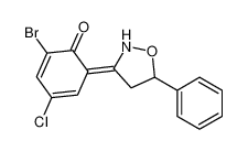 2-bromo-4-chloro-6-(5-phenyl-1,2-oxazolidin-3-ylidene)cyclohexa-2,4-dien-1-one 918962-10-4