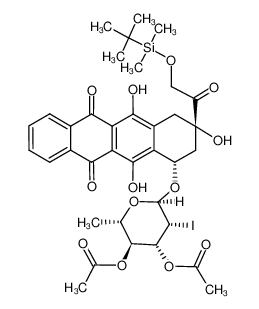 92761-44-9 spectrum, (7S,9S)-14-O-(tert-butyldimethylsilyl)-4-demethoxy-7-O-(3,4-di-O-acetyl-2,6-dideoxy-2-iodo-α-L-mannopyranosyl)adriamycinone