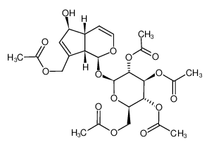 82504-04-9 spectrum, (2R,3R,4S,5R,6S)-2-(acetoxymethyl)-6-(((1S,4aR,5S,7aS)-7-(acetoxymethyl)-5-hydroxy-1,4a,5,7a-tetrahydrocyclopenta[c]pyran-1-yl)oxy)tetrahydro-2H-pyran-3,4,5-triyl triacetate