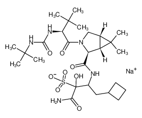 817170-37-9 spectrum, sodium 1-amino-3-((1R,2S,5S)-3-((S)-2-(3-(tert-butyl)ureido)-3,3-dimethylbutanoyl)-6,6-dimethyl-3-azabicyclo[3.1.0]hexane-2-carboxamido)-4-cyclobutyl-2-hydroxy-1-oxobutane-2-sulfonate