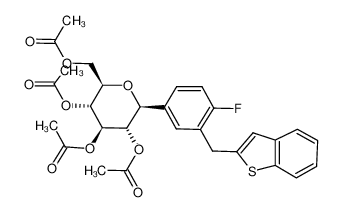 1034305-21-9 (1S)-1,5-脱水-1-C-[3-(苯并[b]噻吩-2-基甲基)-4-氟苯基]-D-山梨糖醇 2,3,4,6-四乙酸酯