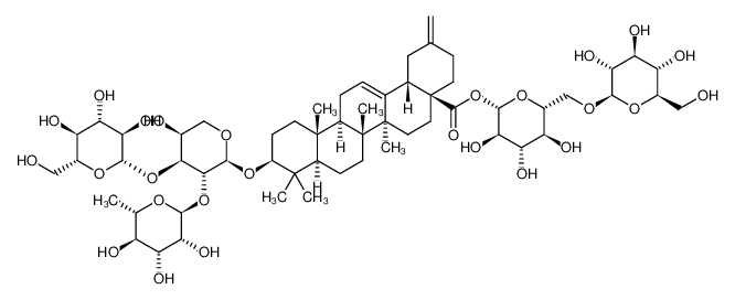 1260096-79-4 spectrum, O-β-D-glucopyranosyl-(1->6)-β-D-glucopyranosyl 3-[(O-β-D-glucopyranosyl-(1->3)-O-[α-L-rhamnopyranosyl-(1->2)]-α-L-arabinopyranosyl)oxy]-30-noroleana-12,20(29)-dien-28-oate