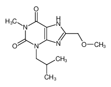 8-(methoxymethyl)-1-methyl-3-(2-methylpropyl)-7H-purine-2,6-dione 78033-08-6