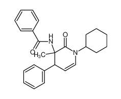 75604-04-5 N-(1-Cyclohexyl-3-methyl-2-oxo-4-phenyl-1,2,3,4-tetrahydro-pyridin-3-yl)-benzamide