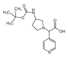 2-[2-amino-3-[(2-methylpropan-2-yl)oxycarbonyl]pyrrolidin-1-yl]-2-pyridin-4-ylacetic acid 885276-64-2