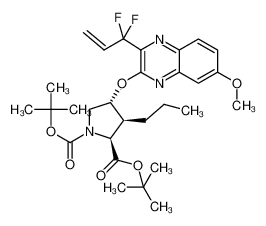 di-tert-butyl (2S,3S,4R)-4-((3-(1,1-difluoroallyl)-7-methoxyquinoxalin-2-yl)oxy)-3-propylpyrrolidine-1,2-dicarboxylate